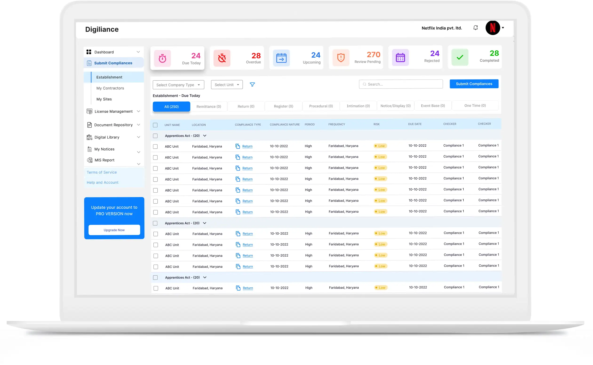 Human resource management system integrating regulatory updates